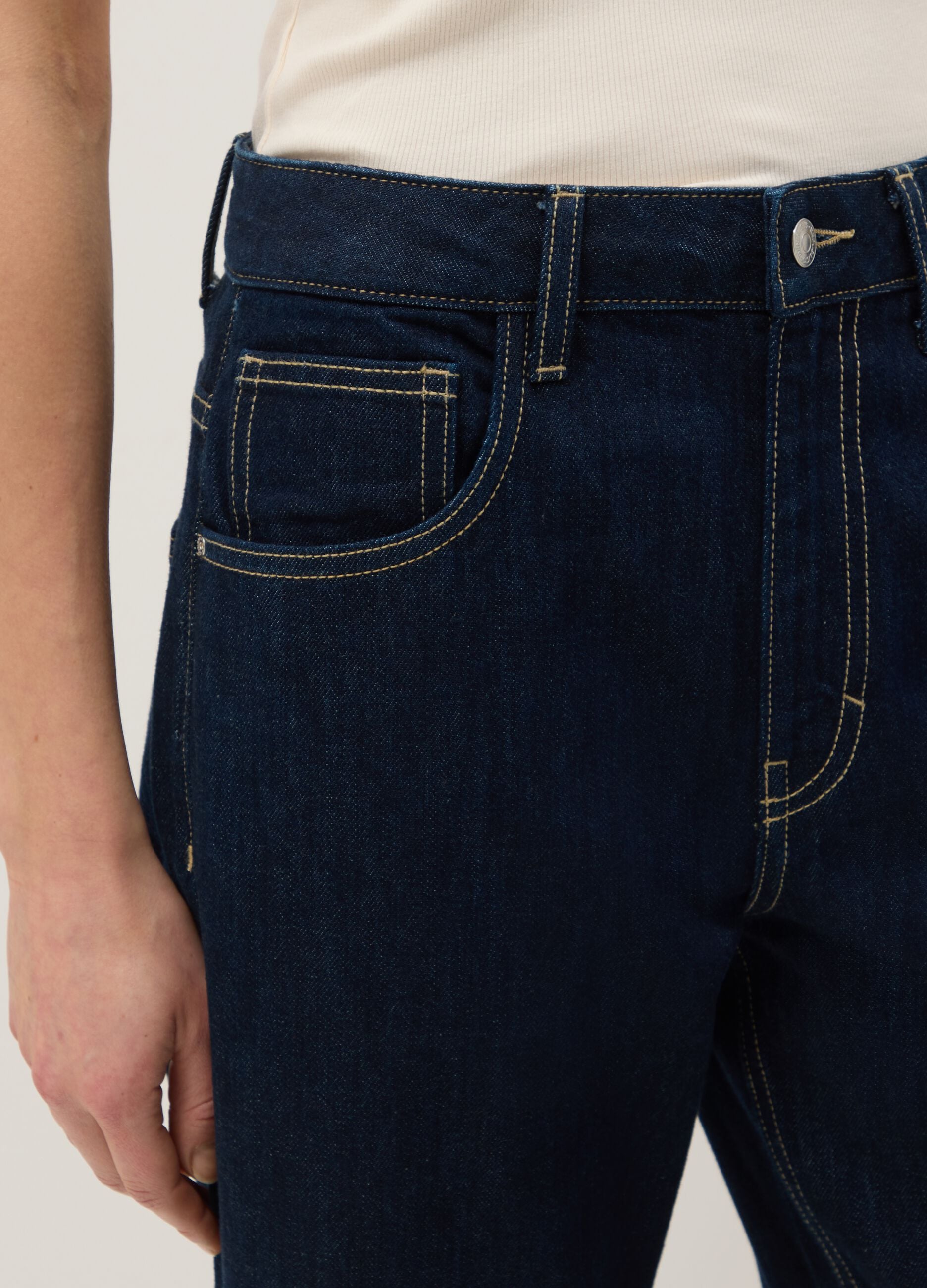 Jeans in puro cotone blu baggy fit