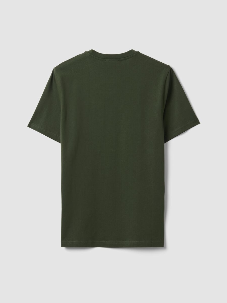 T-shirt girocollo verde in puro cotone Supima regular fit_1