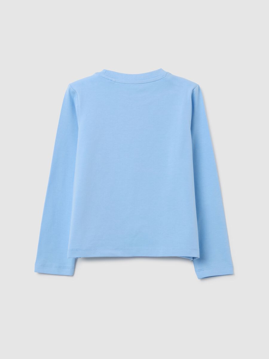Girl's blue stretch cotton top regular fit_1