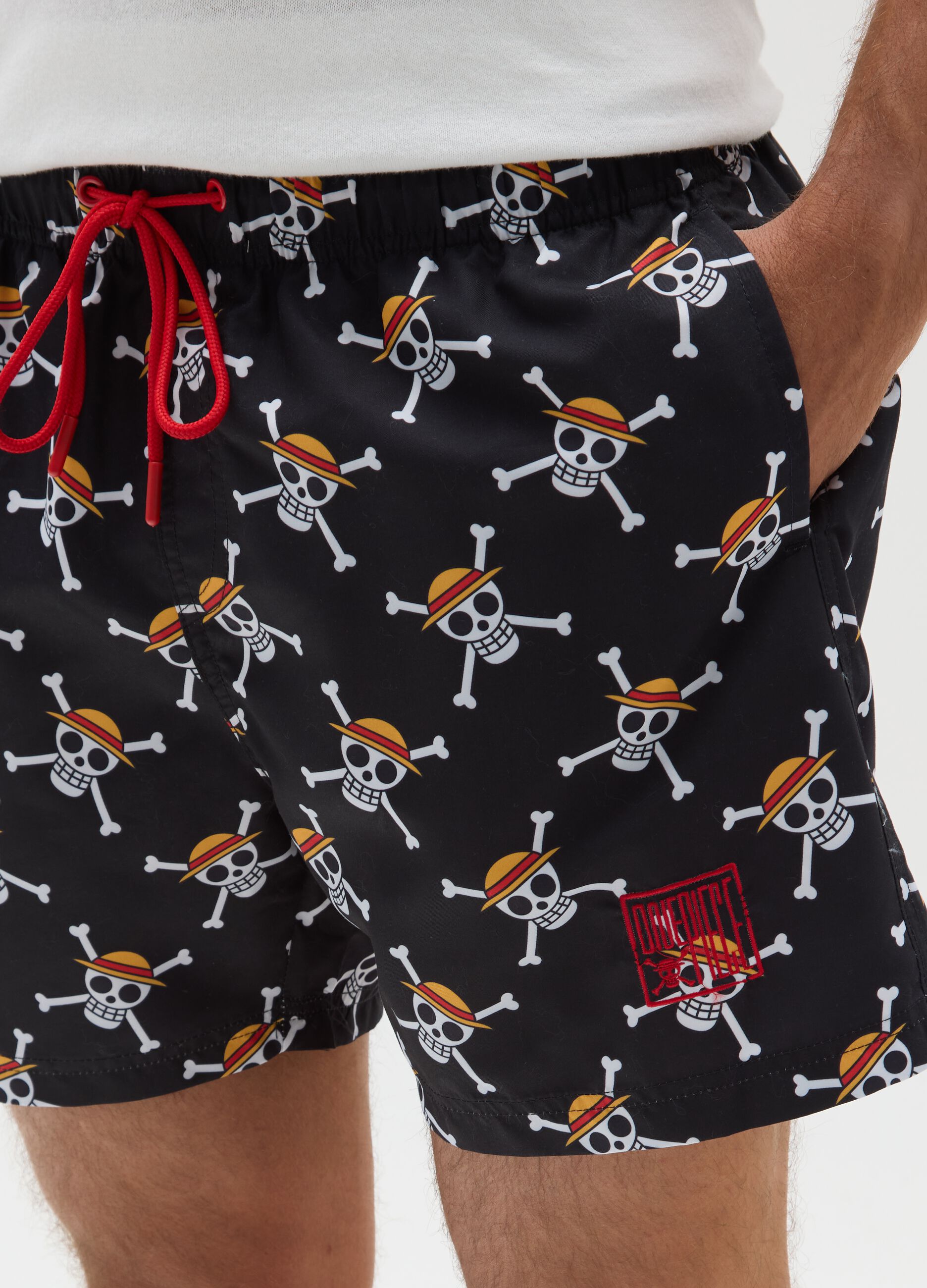 Costume da bagno da uomo in multicolor con teschi