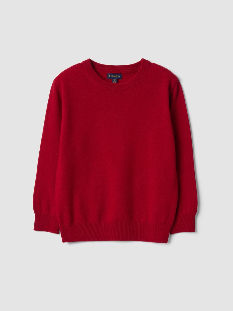 Maglia rossa in pura lana a maniche lunghe regular fit_3