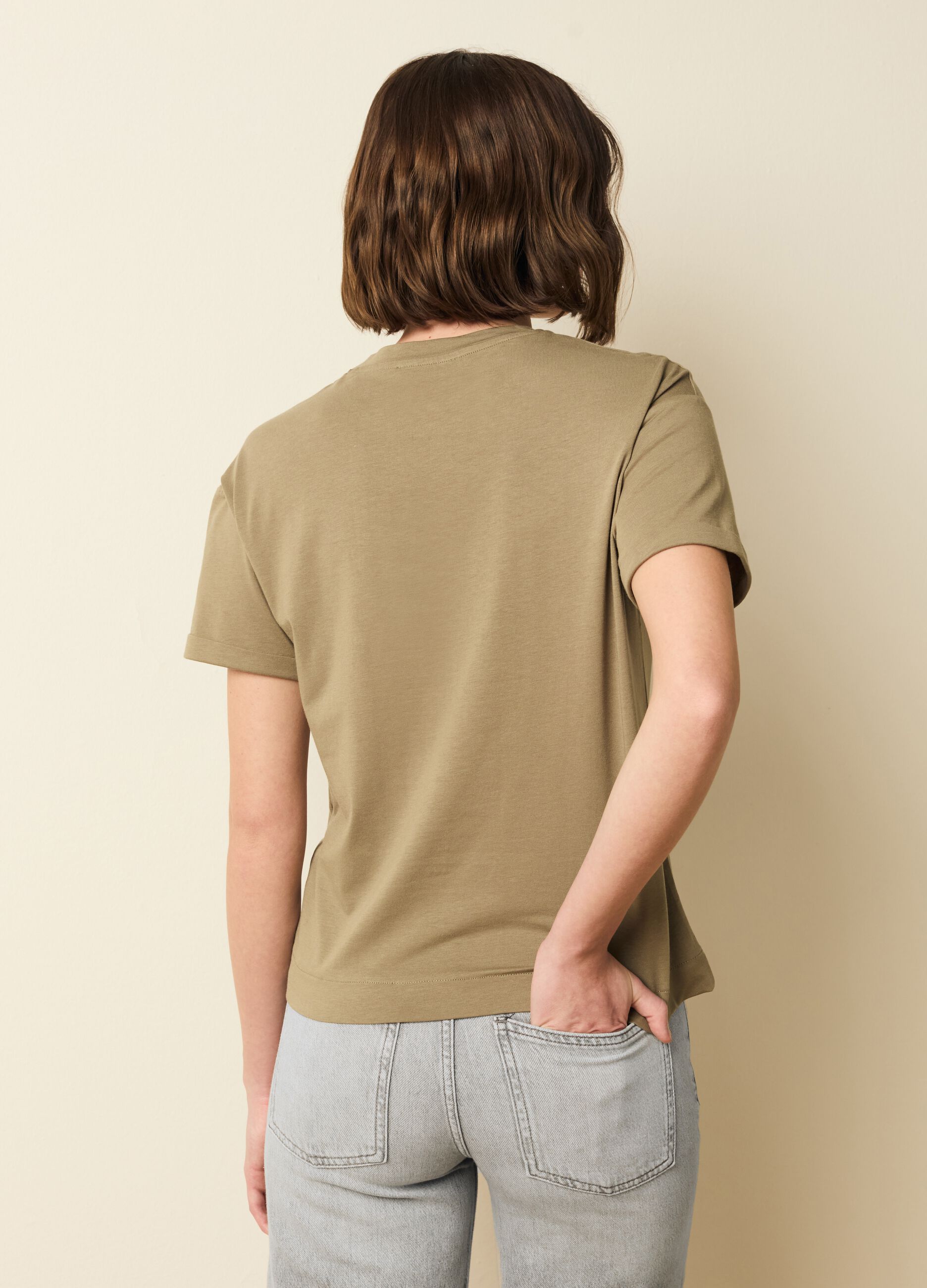 T-shirt in cotone e modal stretch