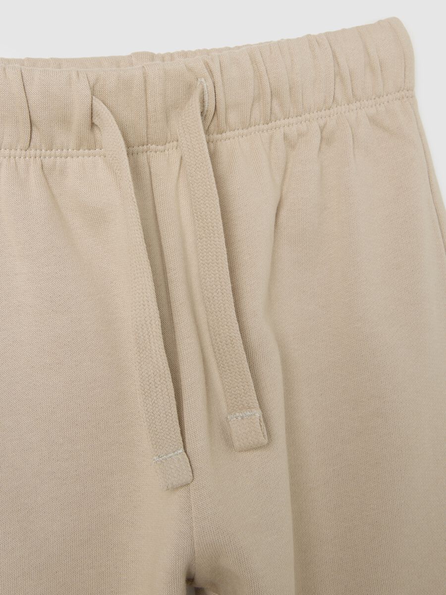 Boys' beige regular fit pure cotton trousers_3