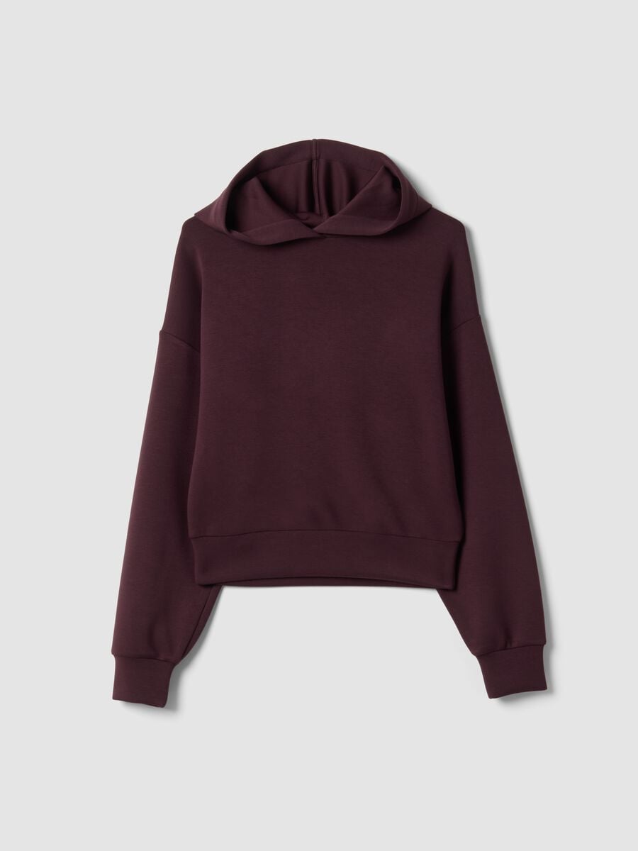 Purple stretch modal crew-neck sweatshirt_0