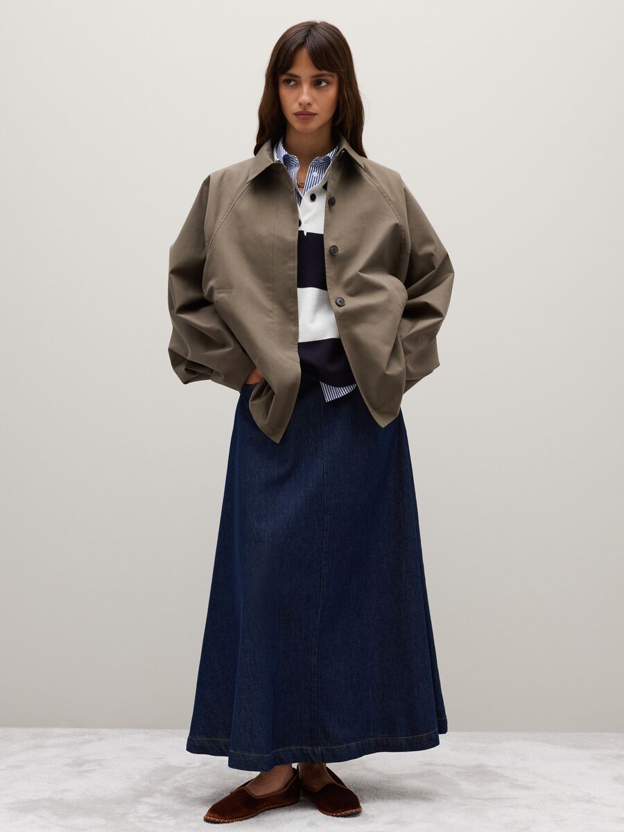 Long denim skirt in blue_0