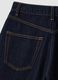 Blue denim wide-leg Bermuda shorts in cotton and lyocell blend_5