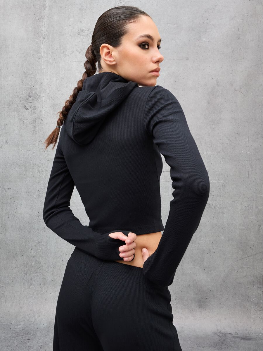 Ribbed Hoodie Black_4