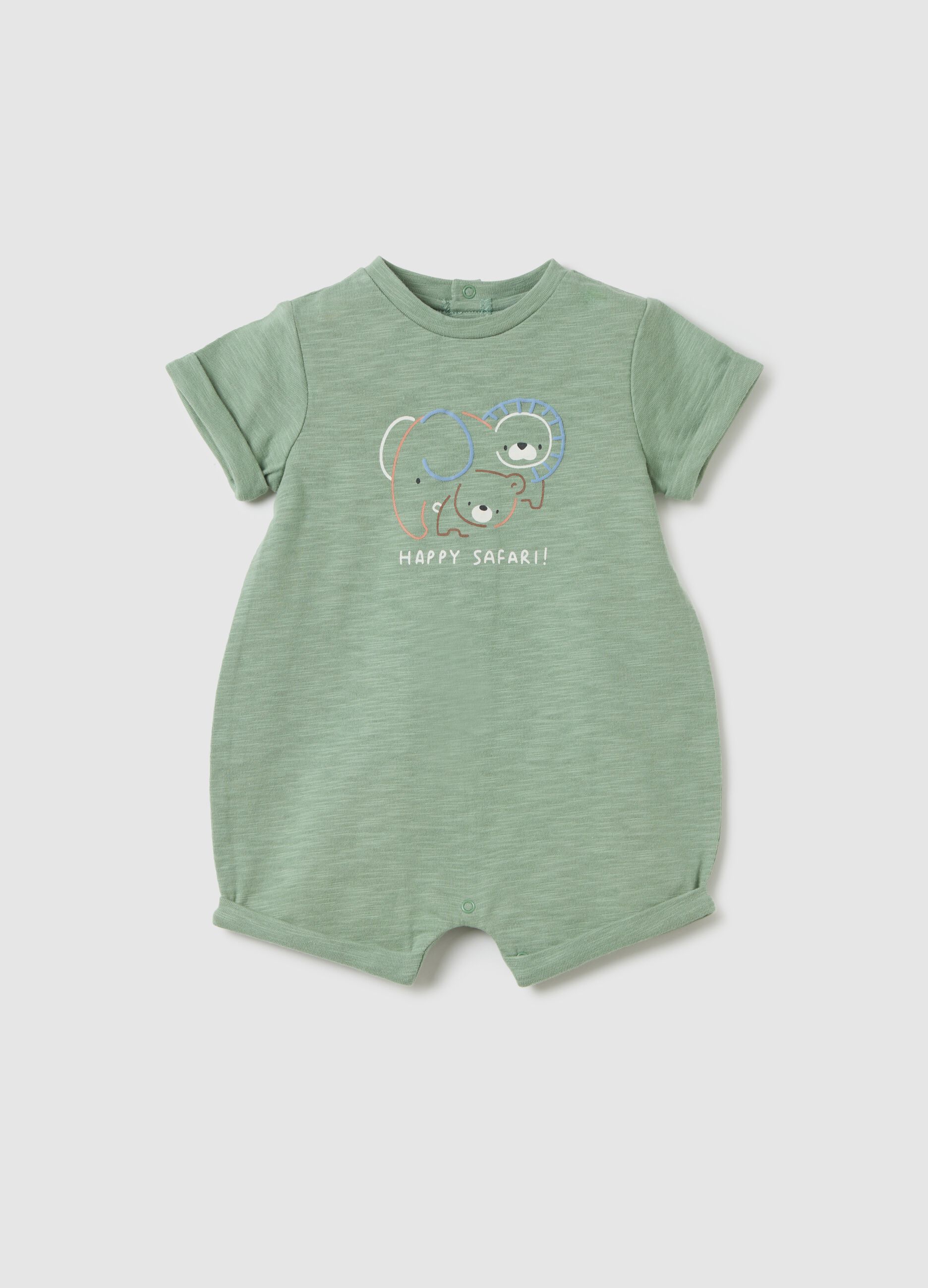 Tutina da neonato unisex in puro cotone verde