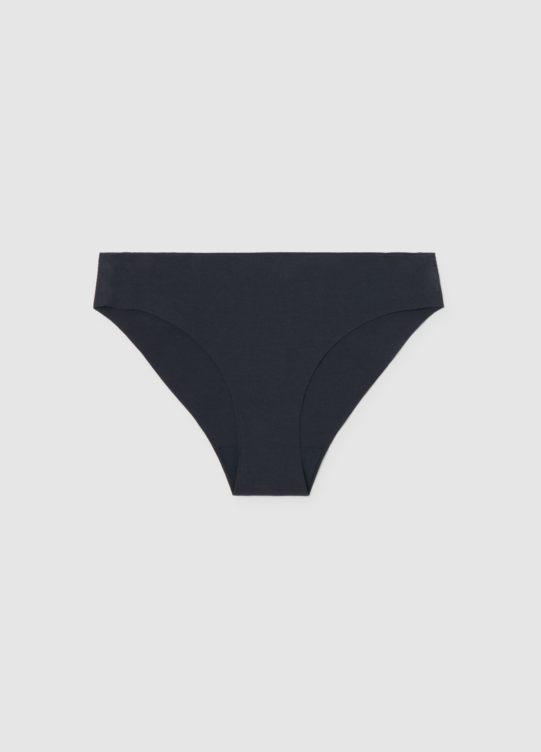 Black stretch cotton briefs regular fit
