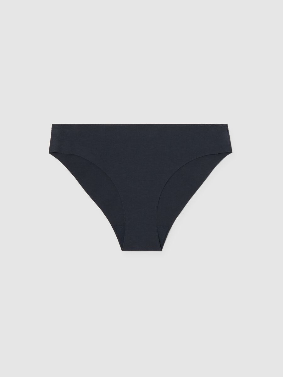 Black stretch cotton briefs regular fit_0