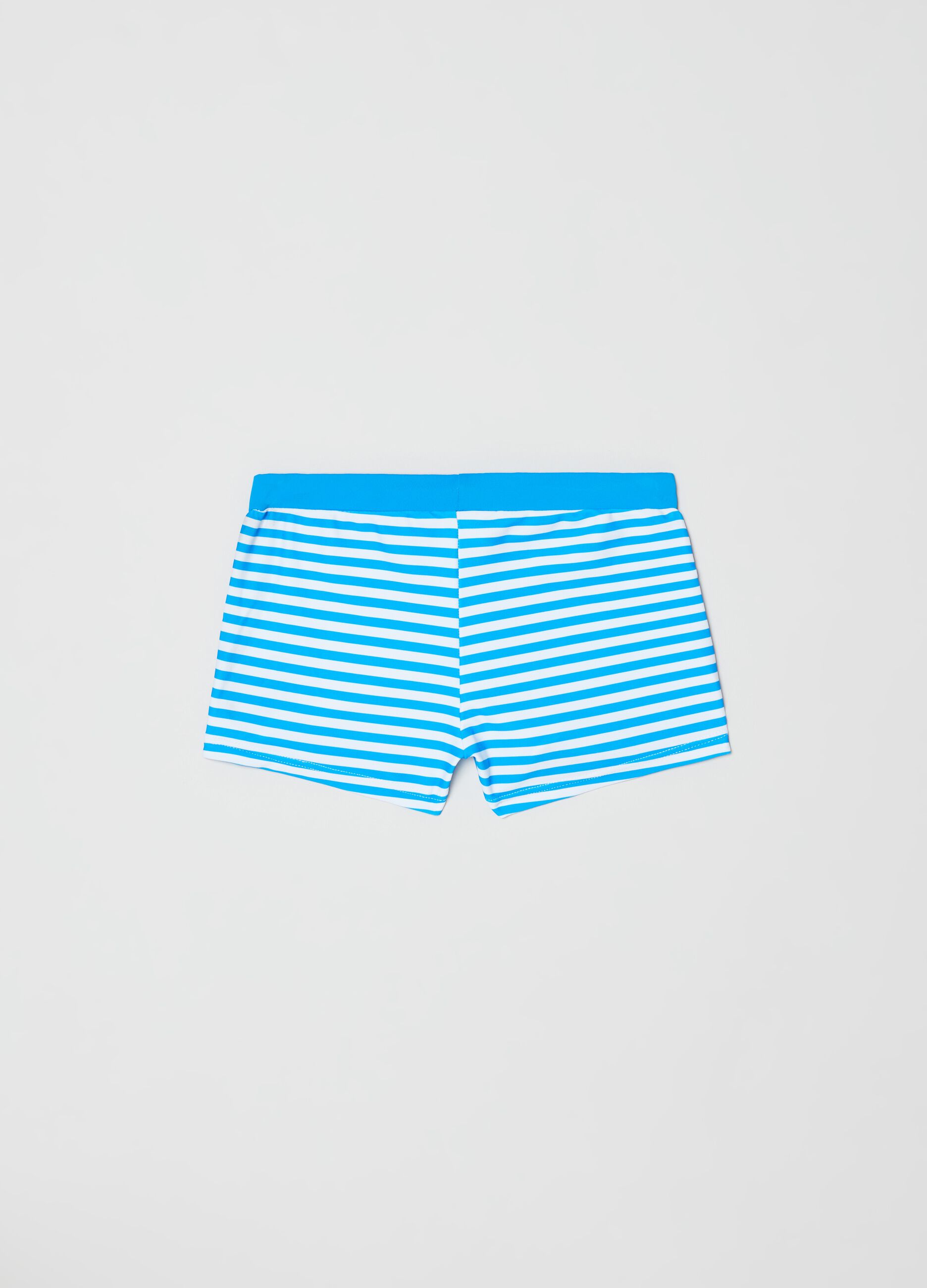 Striped swimming trunks