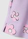 Girl's regular fit purple pure cotton shorts with flowers_2