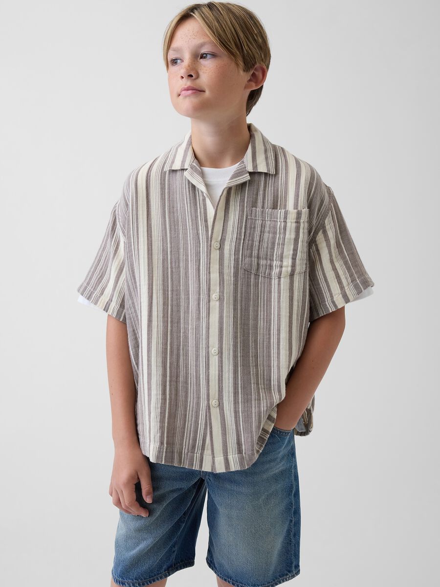 Camicia a righe in puro cotone_2
