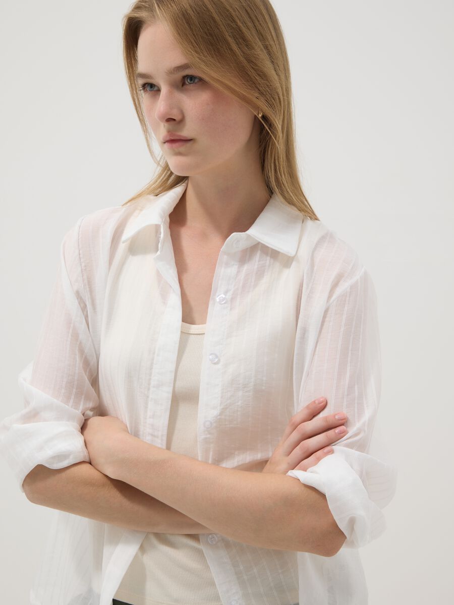 White lyocell-blend shirt_2