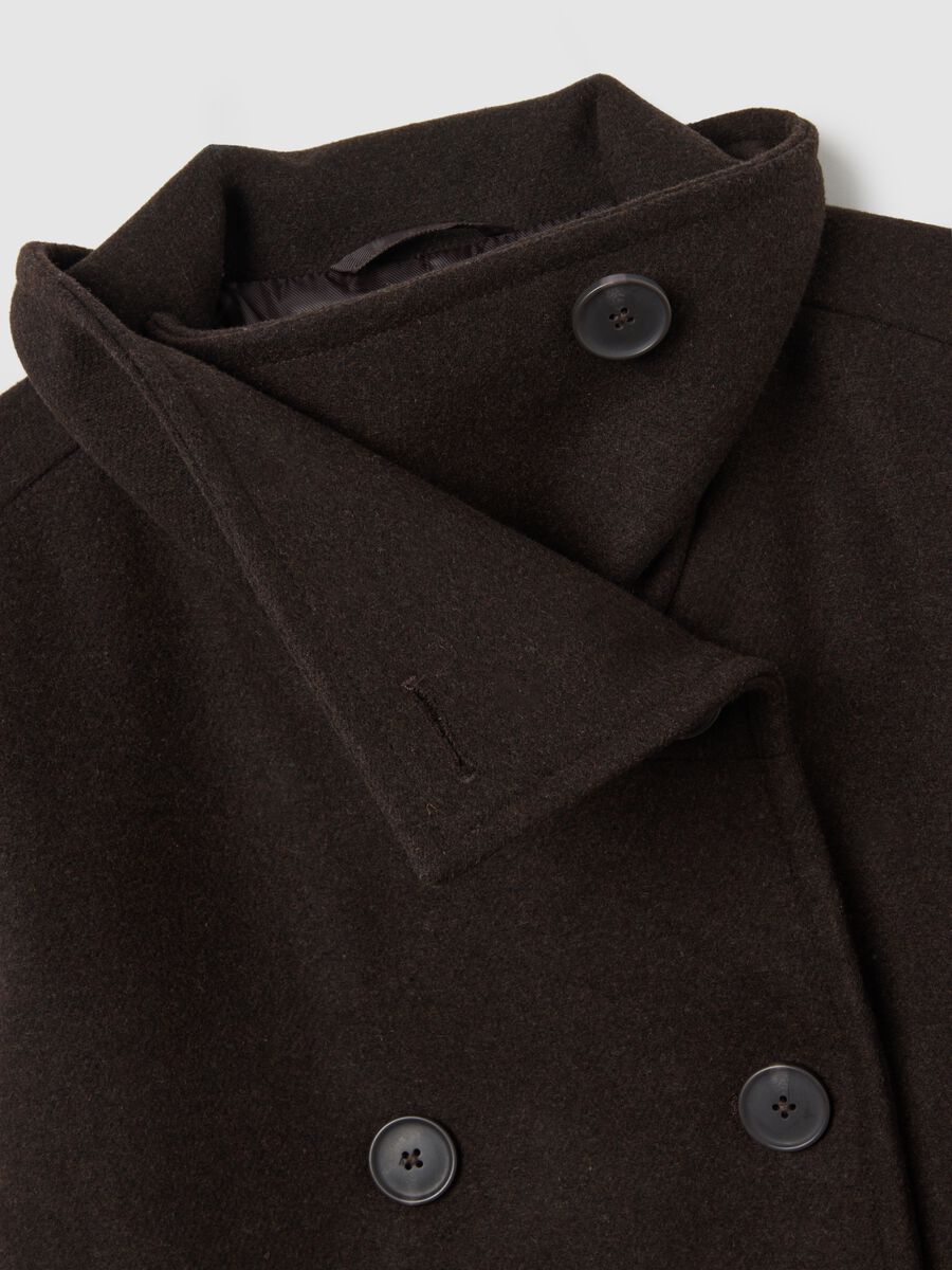 Brown curvy regular fit coat with buttons_6