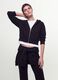 Felpa full zip nera in misto cotone con cappuccio fitted_2