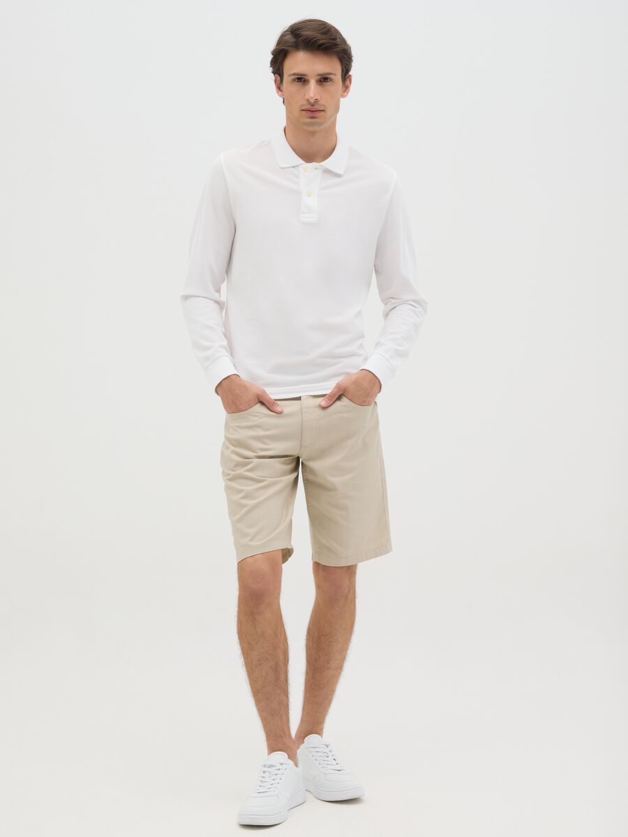 Men's beige pure cotton shorts regular fit_0