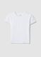 Girls&rsquo; white pure cotton slim-fit T-shirt with rhinestones_0