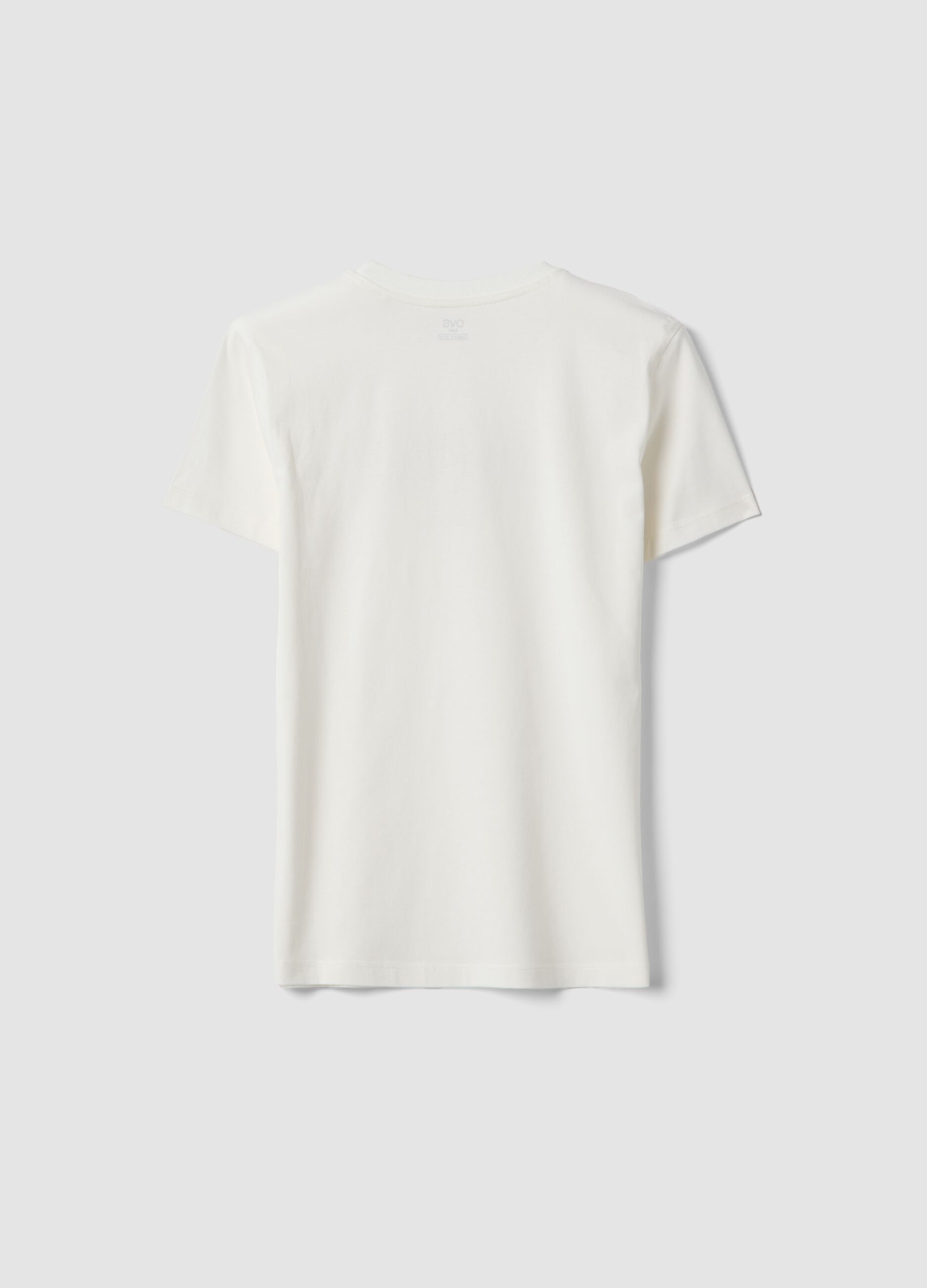 T-shirt in puro cotone bianca da ragazzo regular fit con stampa