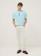 Blue pure cotton regular fit T-shirt with Japanese prints_1