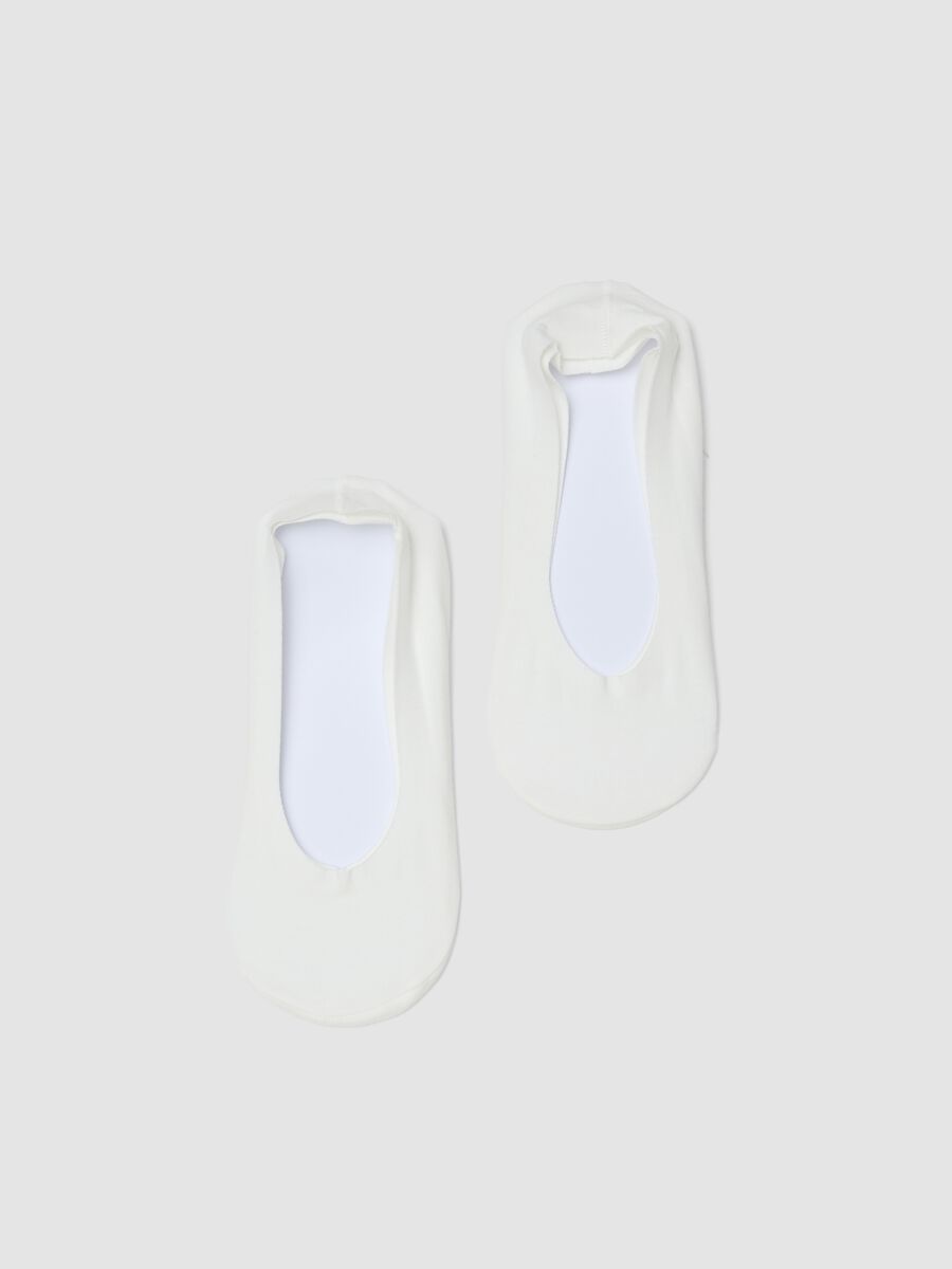 Two-pack white invisible cotton blend socks_0