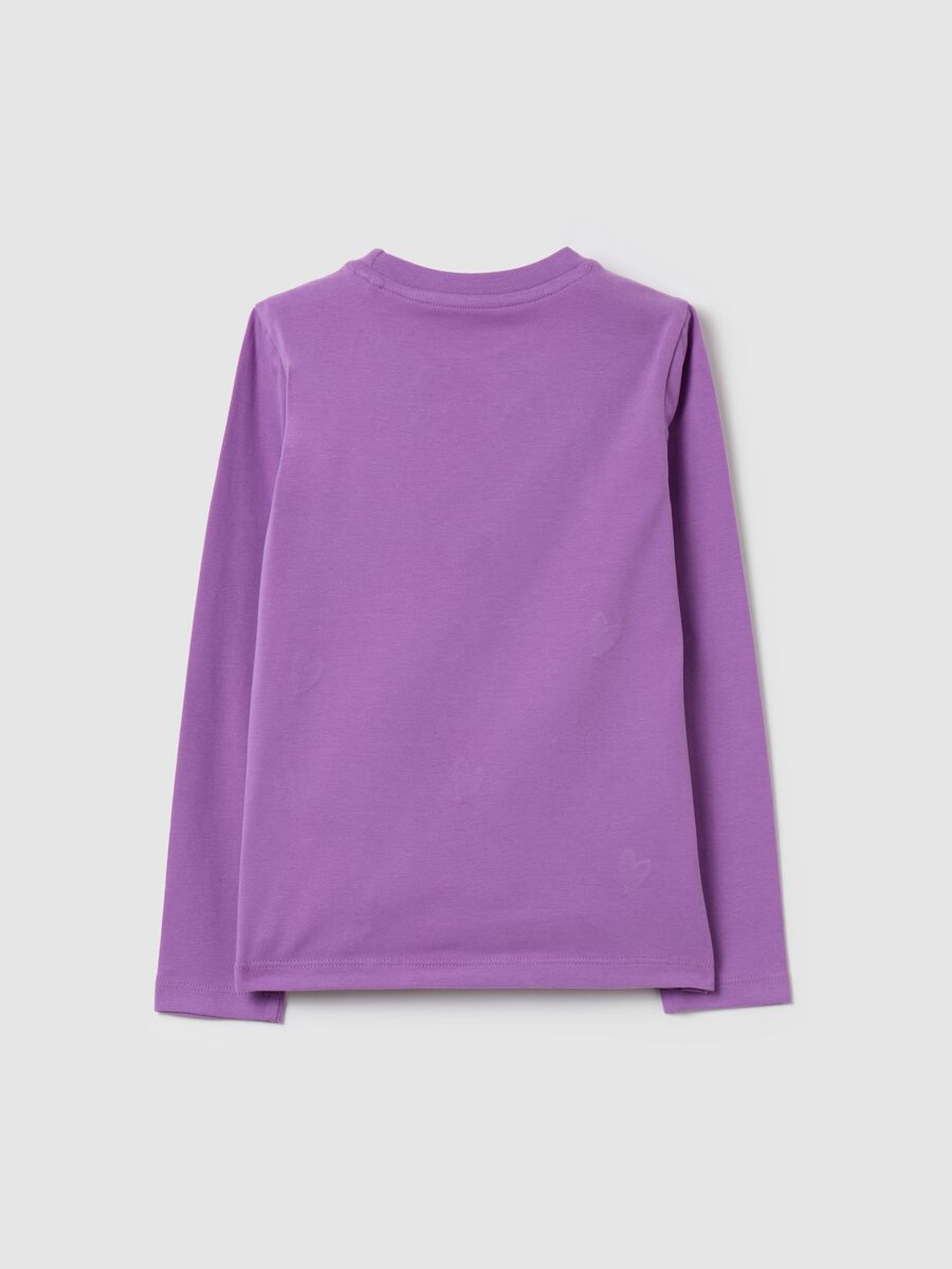 T-shirt con ricamo "Love Therapy" e cuori_1