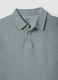 Grey short-sleeved polo shirt in pure cotton_5