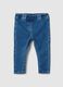 Blue Cotton Blend Slim Fit Jeggings for Baby Girl_0