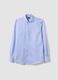 Light blue pure cotton non-iron slim-fit shirt_0