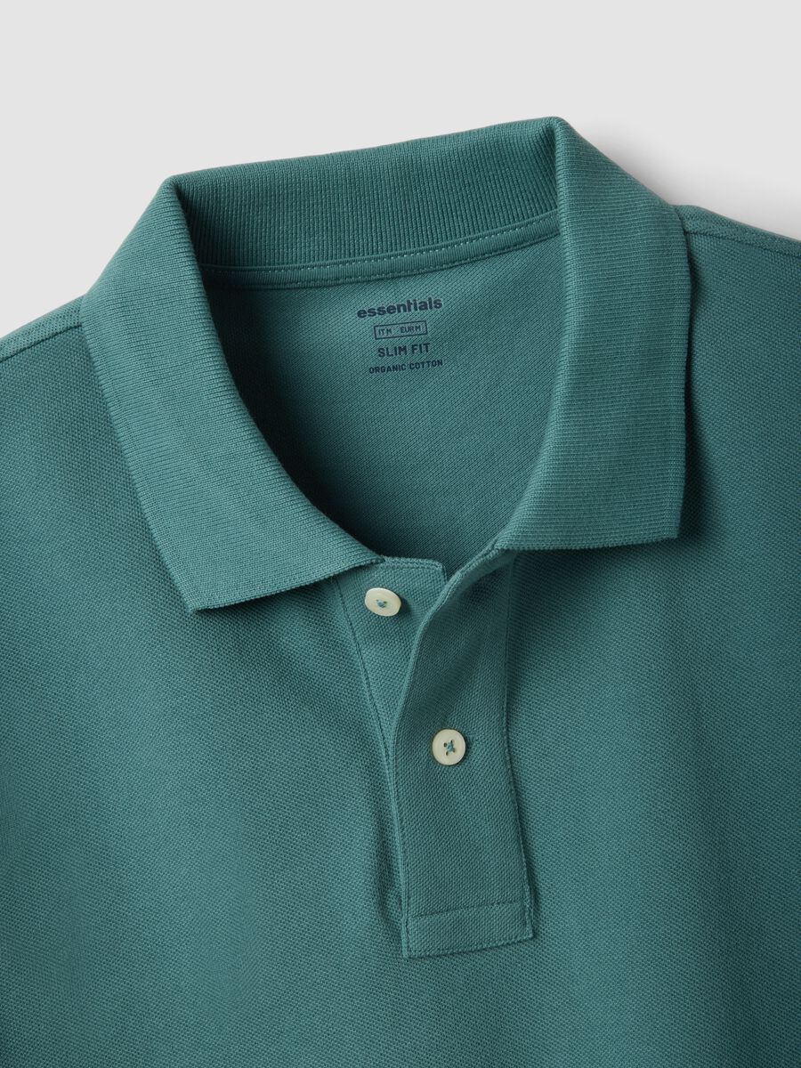 Green slim fit short sleeve pure cotton polo_5