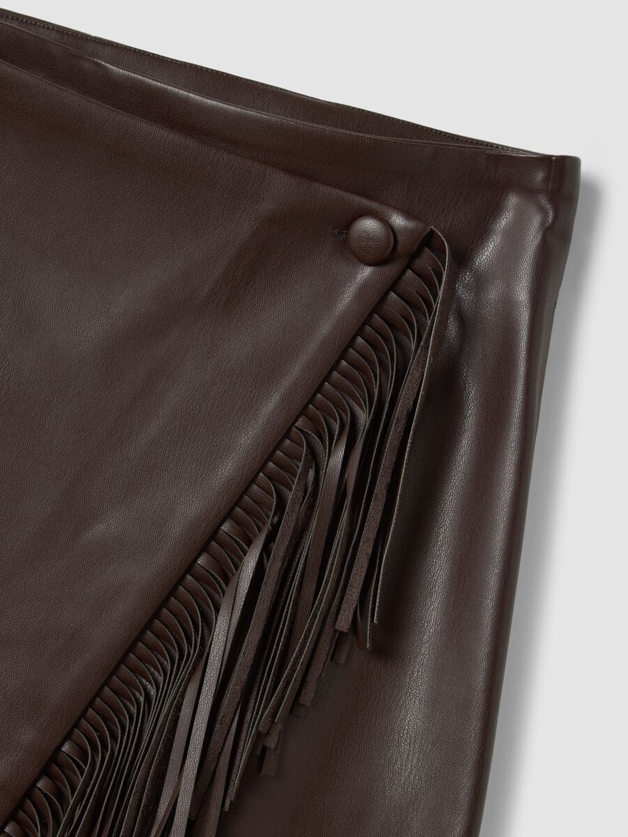 Brown midi skirt with fringe_1