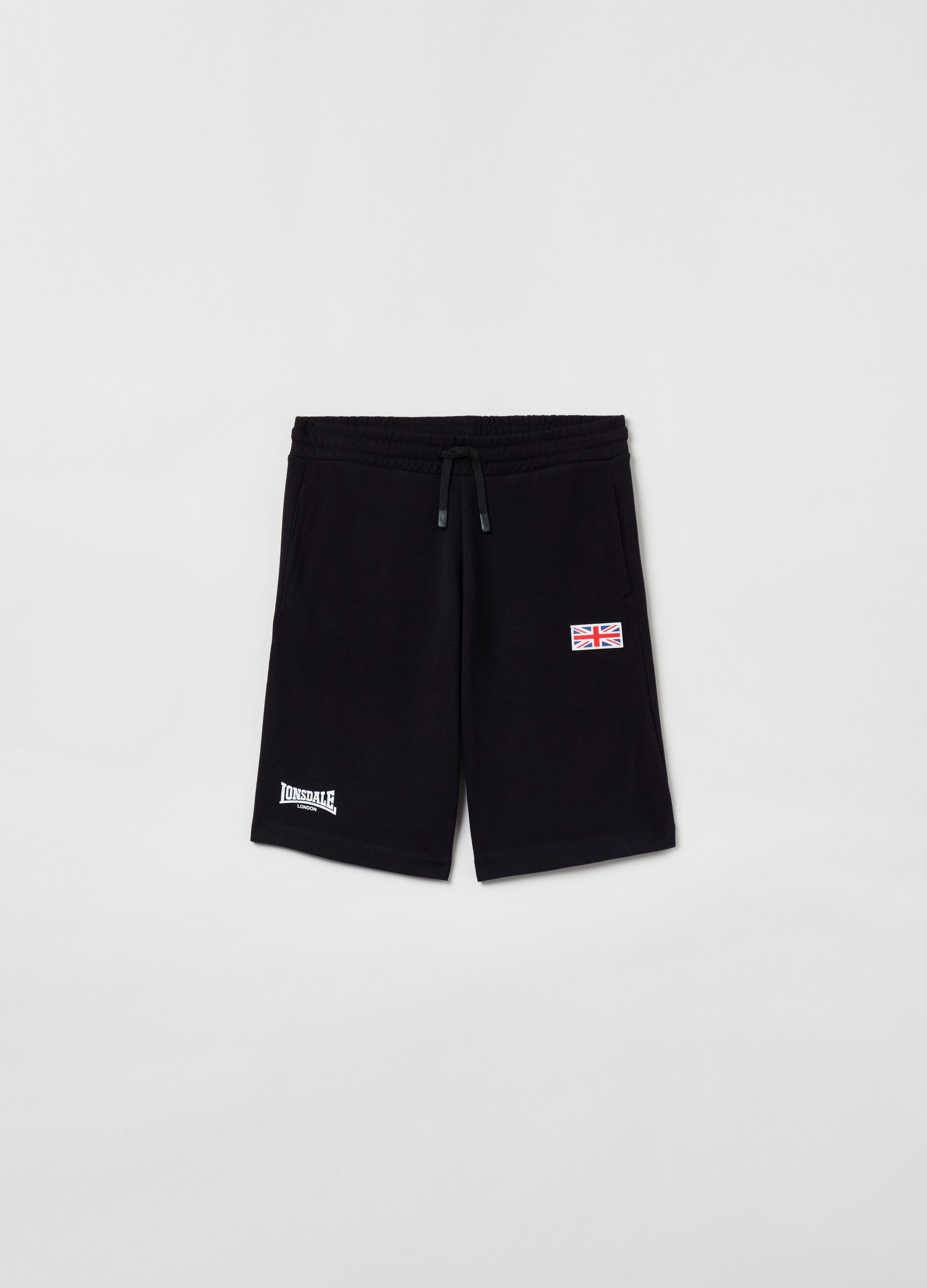 Shorts with drawstring and Lonsdale print