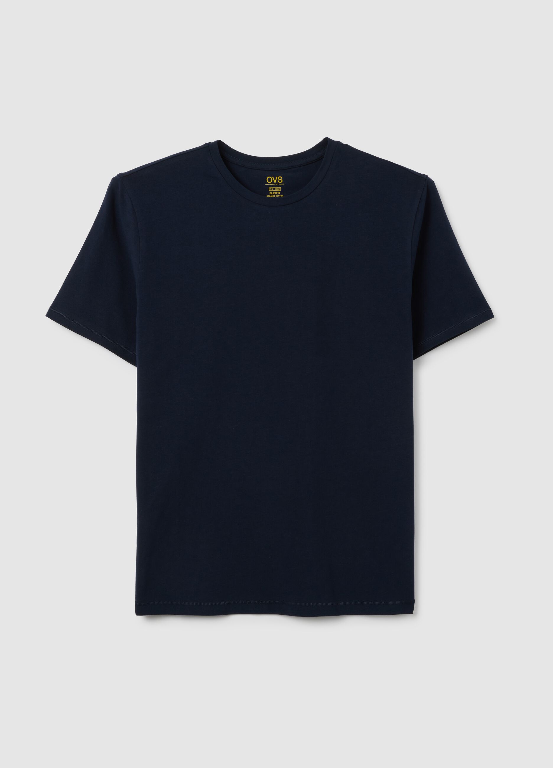 Men's blue slim fit stretch cotton t-shirt