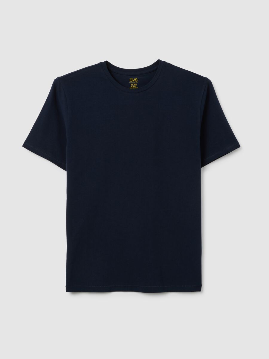 Men's blue slim fit stretch cotton t-shirt_4