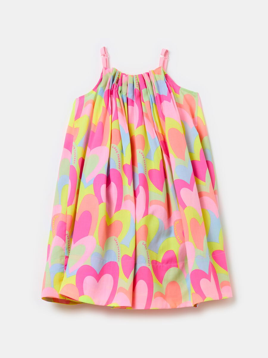 Lyocell dress with multicoloured hearts print_1