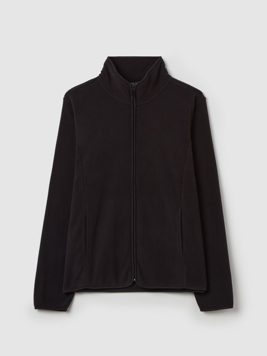 Fleece full-zip sweatshirt with high neck_4