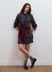 Blazer marrone in viscosa elasticizzata regular fit a microquadri_1