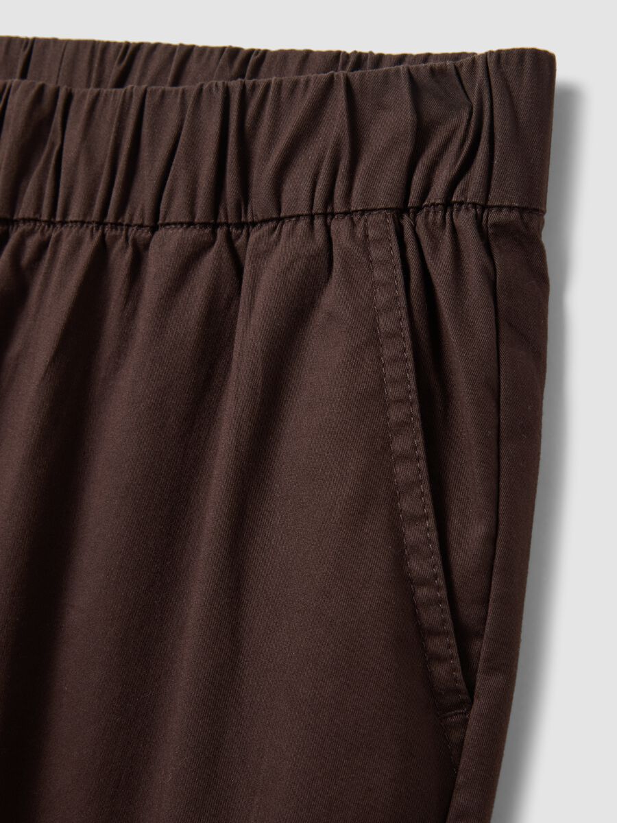 Straight Stretch Cotton Brown Jogger Trousers_5