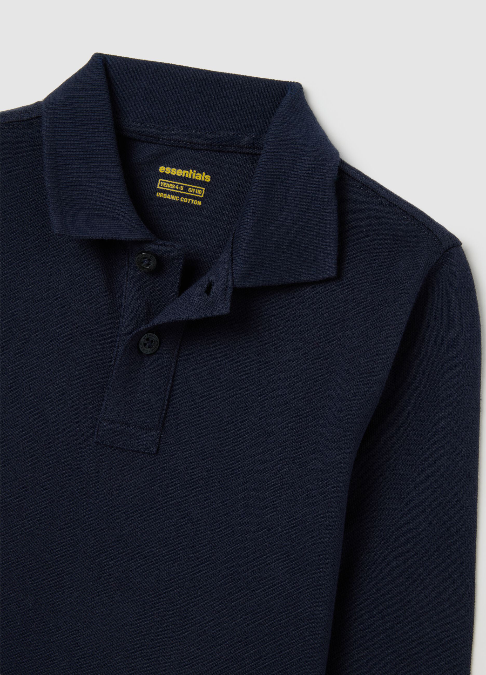 Polo da bambino in puro cotone blu regular fit