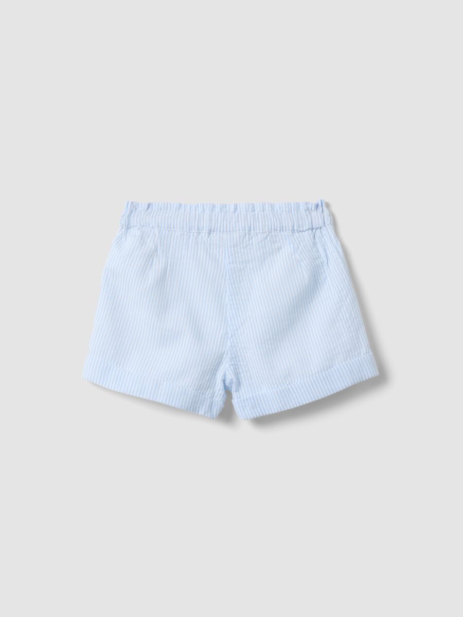 Blue striped pure cotton shorts_1