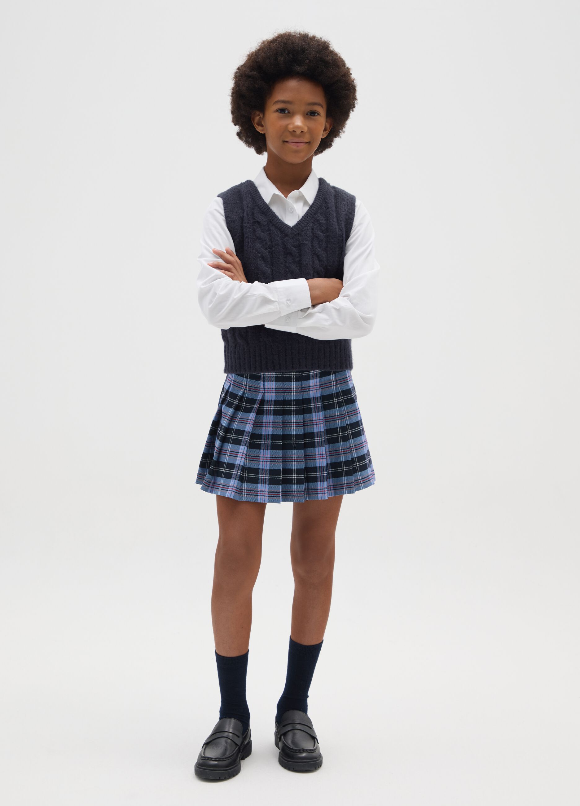Girl's Skirt in Multicolour Stretch Fabric