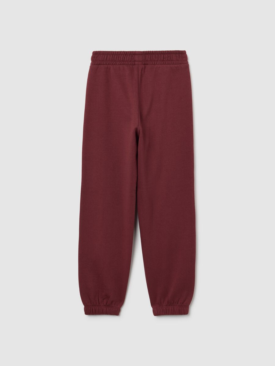 Girls red pure cotton trousers regular fit_1