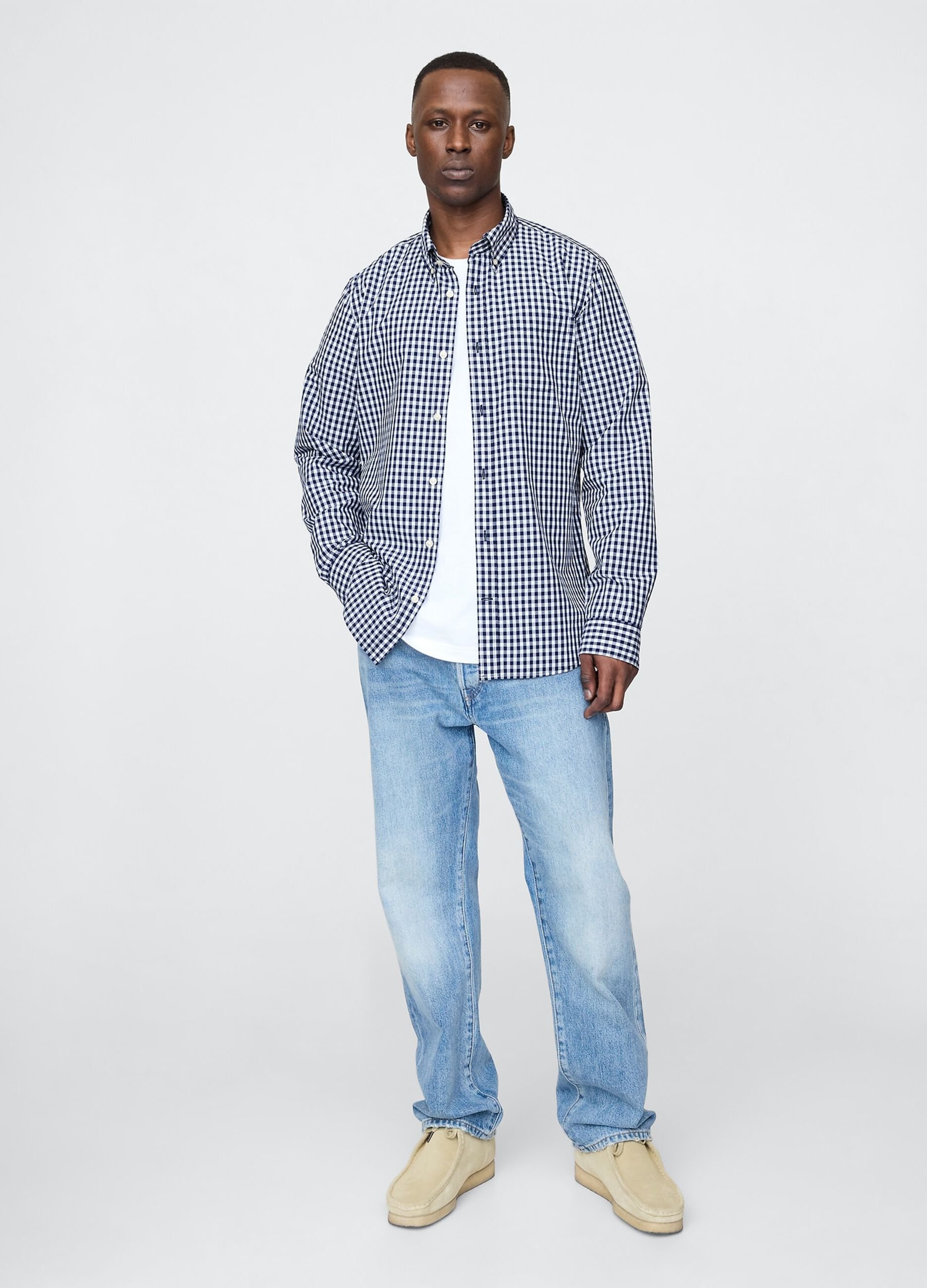 Navy Blue Check Shirt