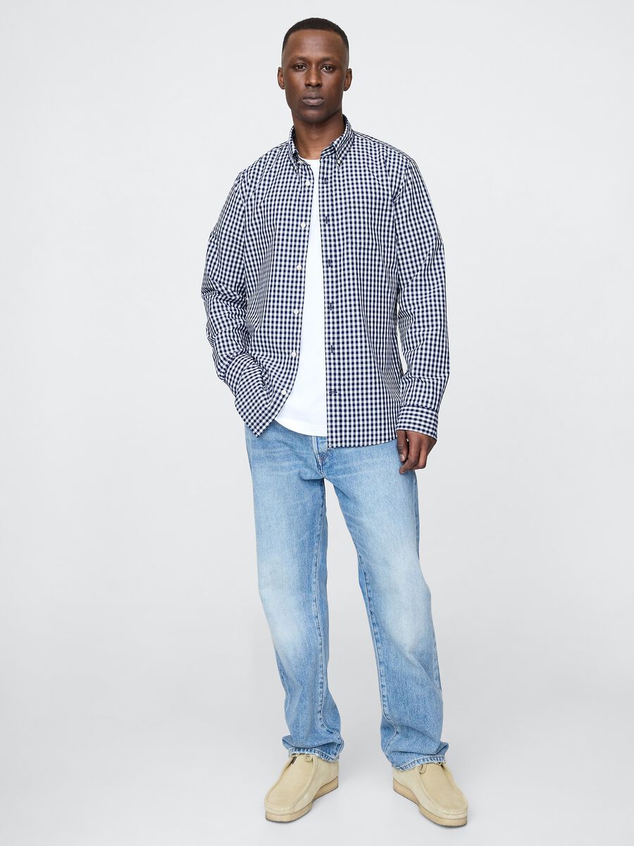 Navy Blue Check Shirt_1