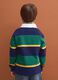 Boys&rsquo; multicolour pure cotton striped rugby polo with classic collar_2