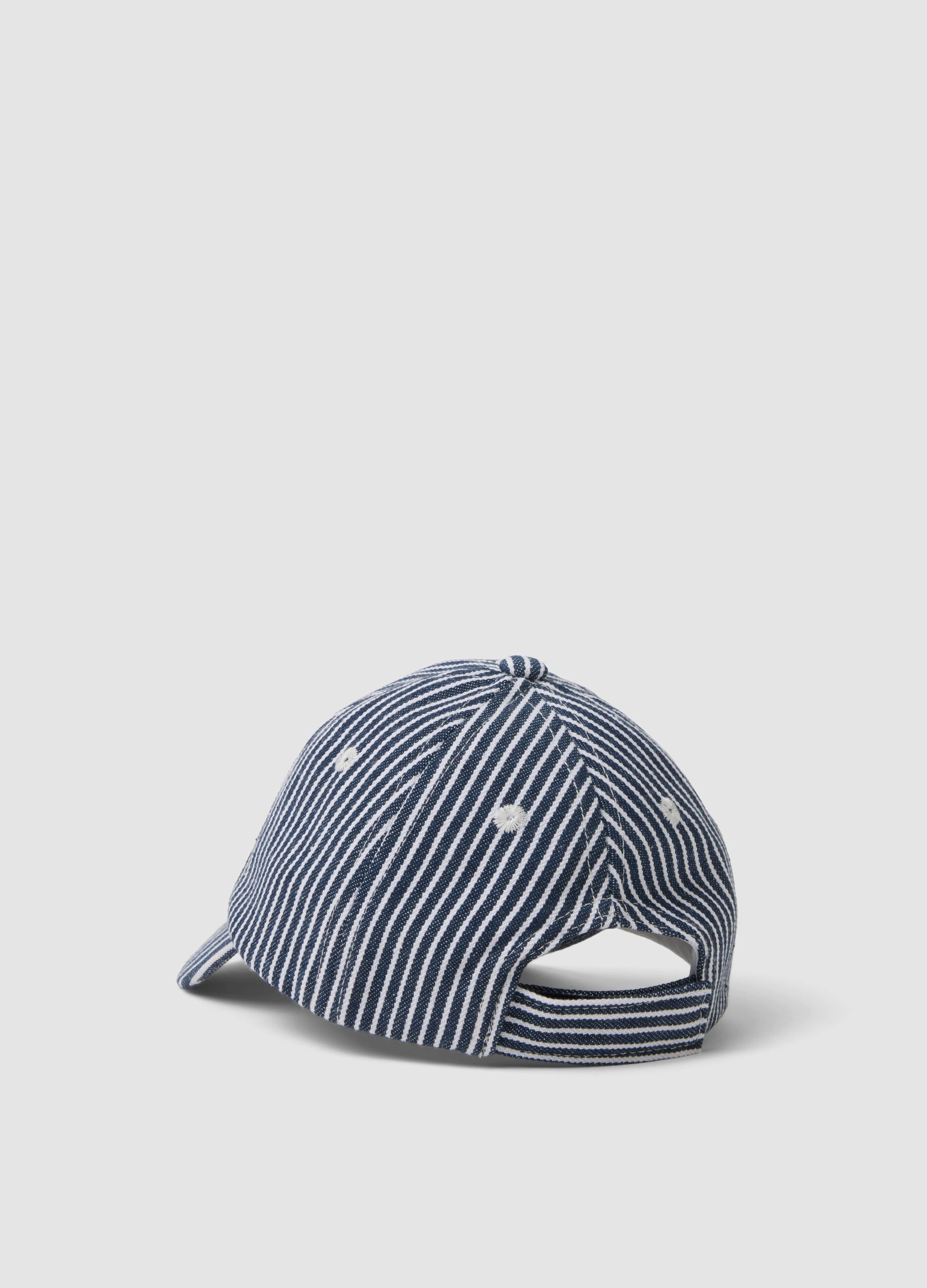 Boys&rsquo; pure cotton multicolour striped baseball cap