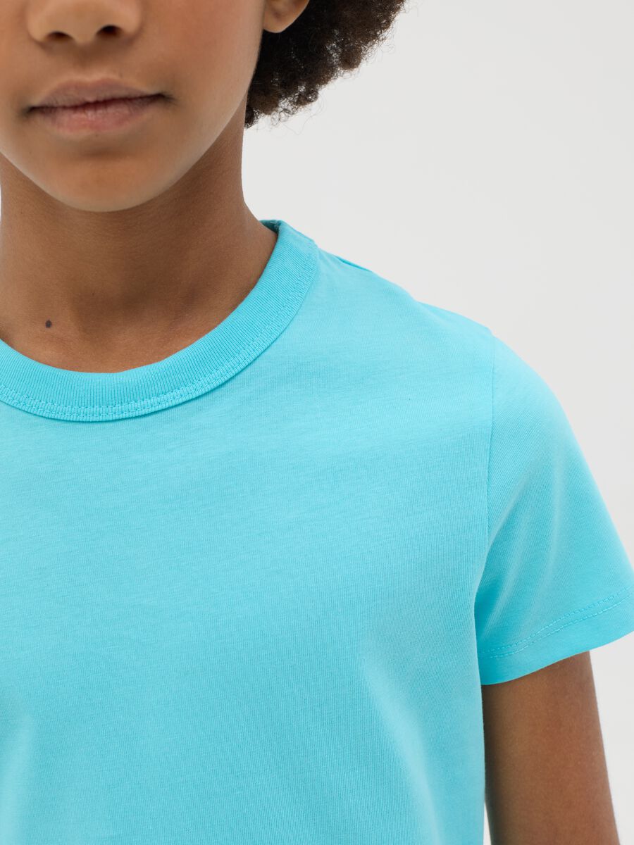 T-shirt Essential azzurra in cotone organico _1