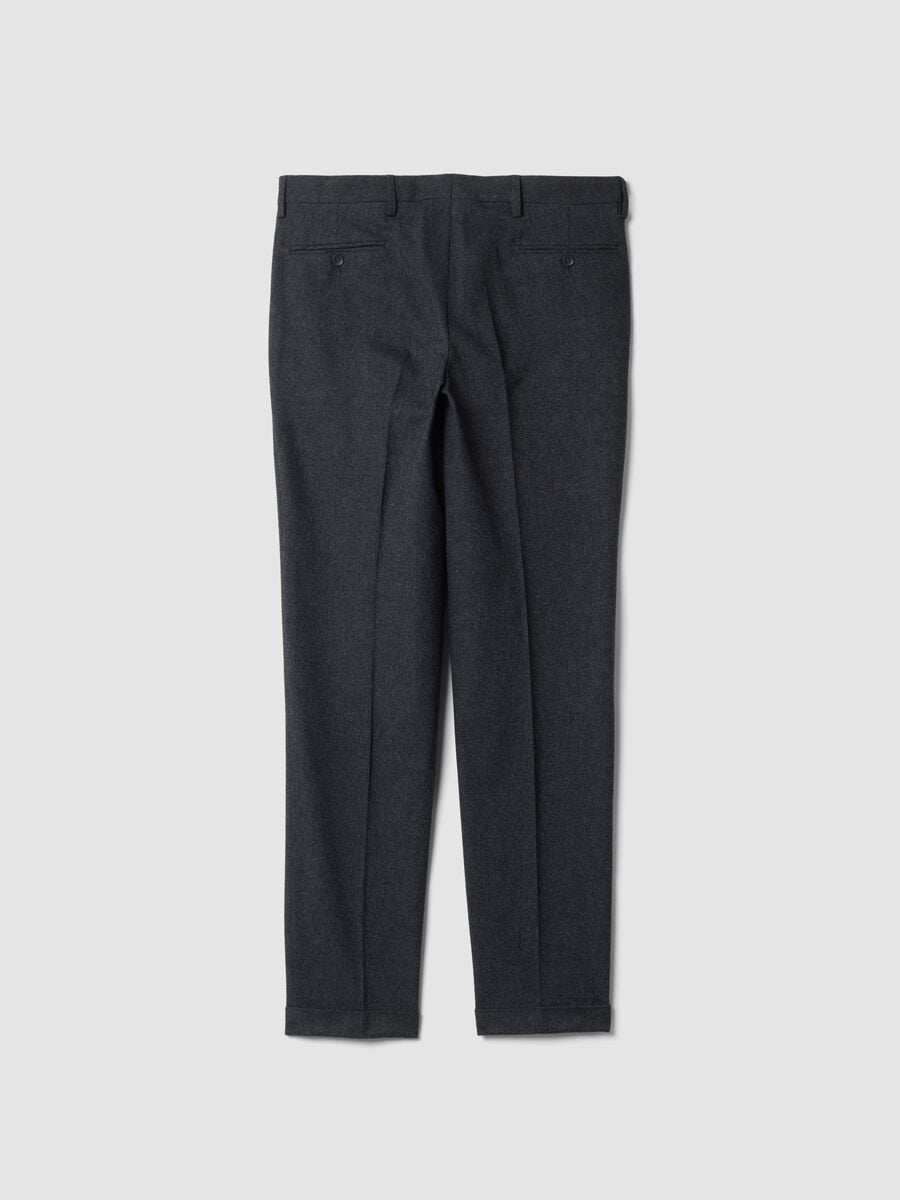 Pantaloni formali grigio antracite in cotone elasticizzato slim fit_2