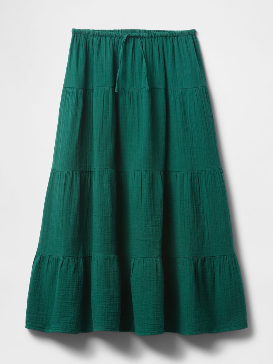 Long green skirt with ruffles_3