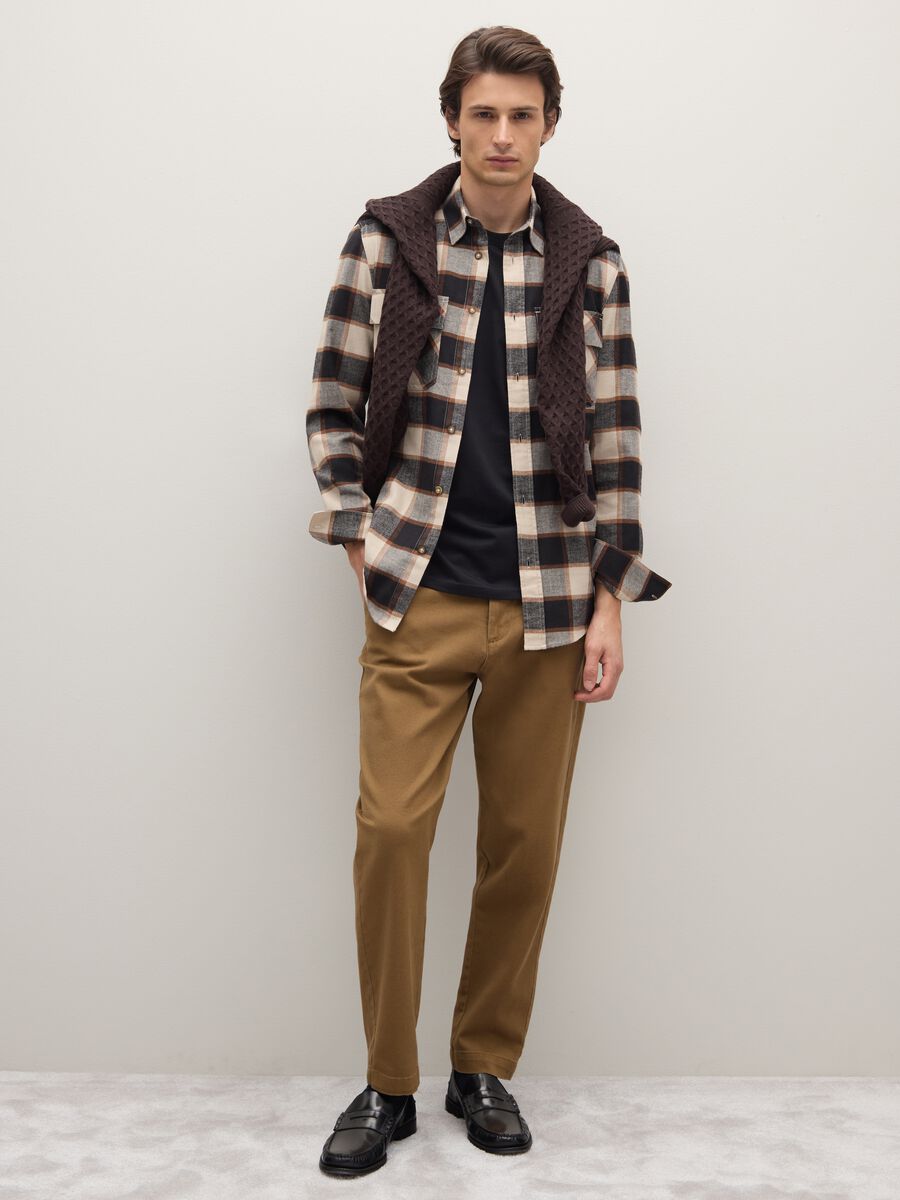 Multicolour long sleeve check shirt in pure cotton regular fit_1